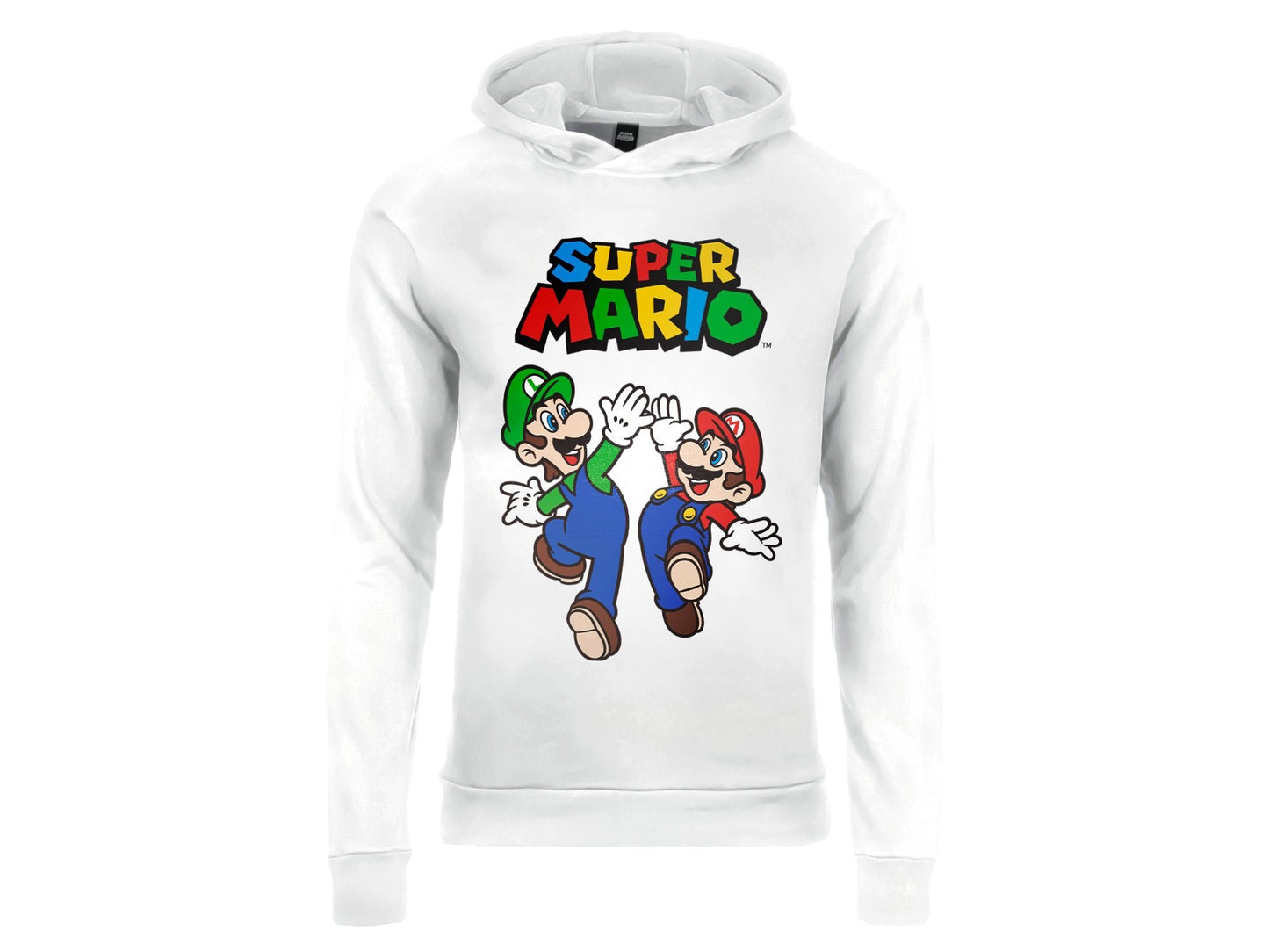 NINTENDO: SUPER MARIO MARIO & LUIGI FELPA 5-6 ANNI Bianca