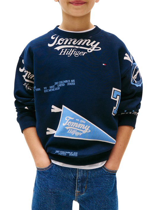 Tommy Hilfiger felpa bambino blu