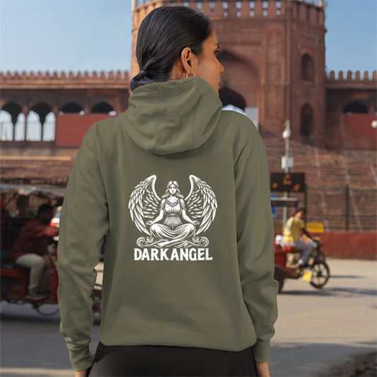 Felpa donna organica con cappuccio DARK ANGEL