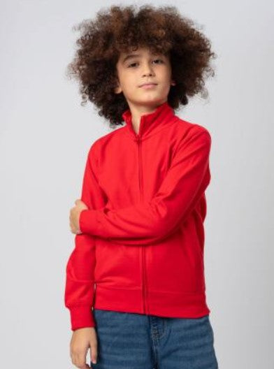 Felpa french terry  bambino con zip intera