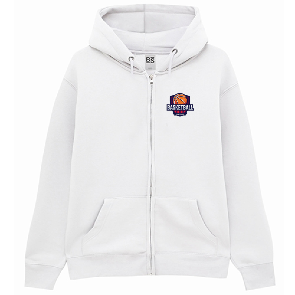 FELPA PREMIUM ADULTI CAPPUCCIO E ZIP "BASKET" - Vari colori