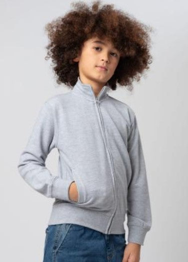 Felpa french terry  bambino con zip intera