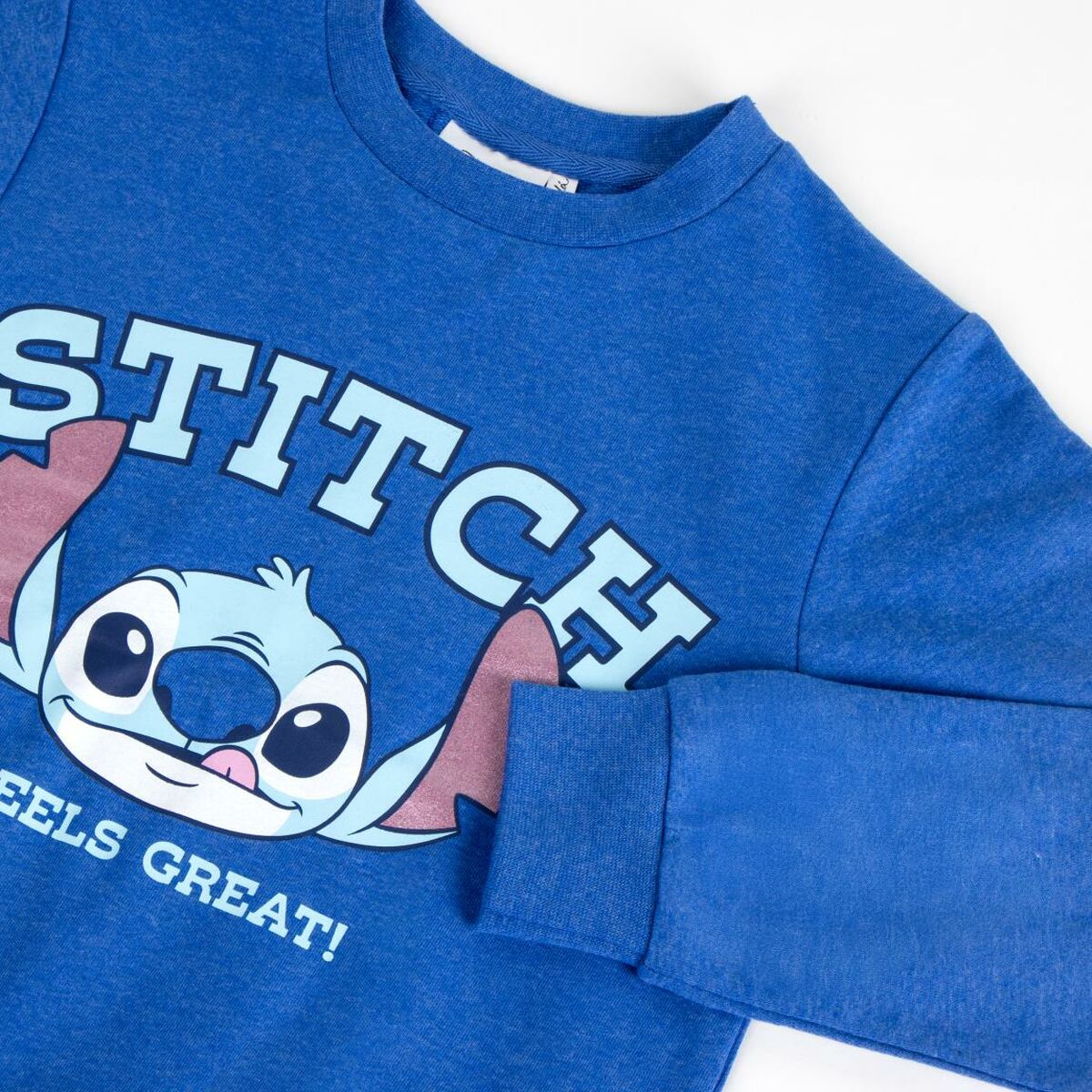 Felpa girocollo bambino Stitch Blu scuro