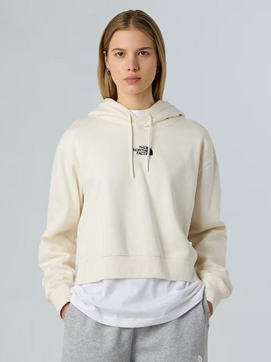 The North Face Felpa con cappuccio corta in vita Essential Donna White Dune