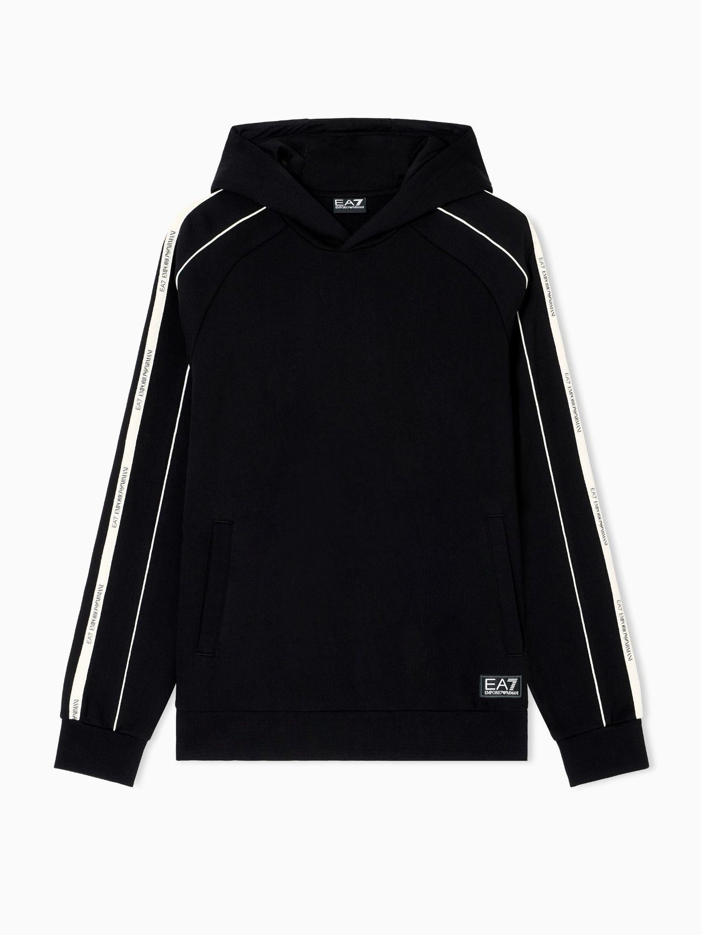 EA7 Emporio Armani Felpa con cappuccio Logo Series in misto cotone Uomo Nero