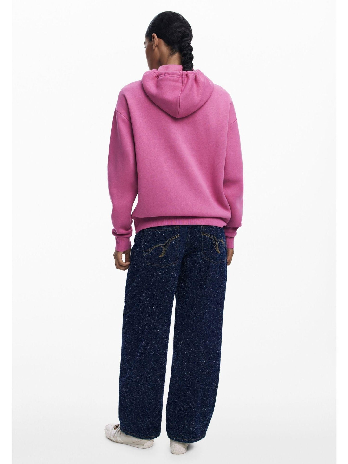 Desigual Felpa con cappuccio e logo Donna Rosa