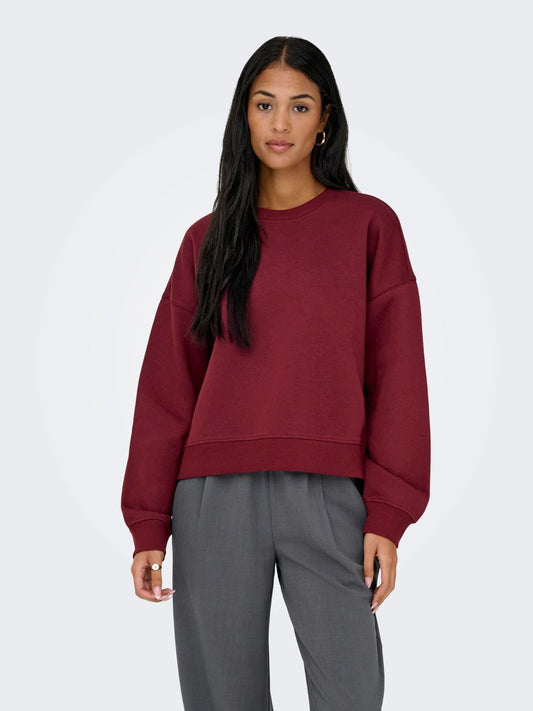 Only ONLBEST Felpa girocollo Donna Rosso Tawny Port