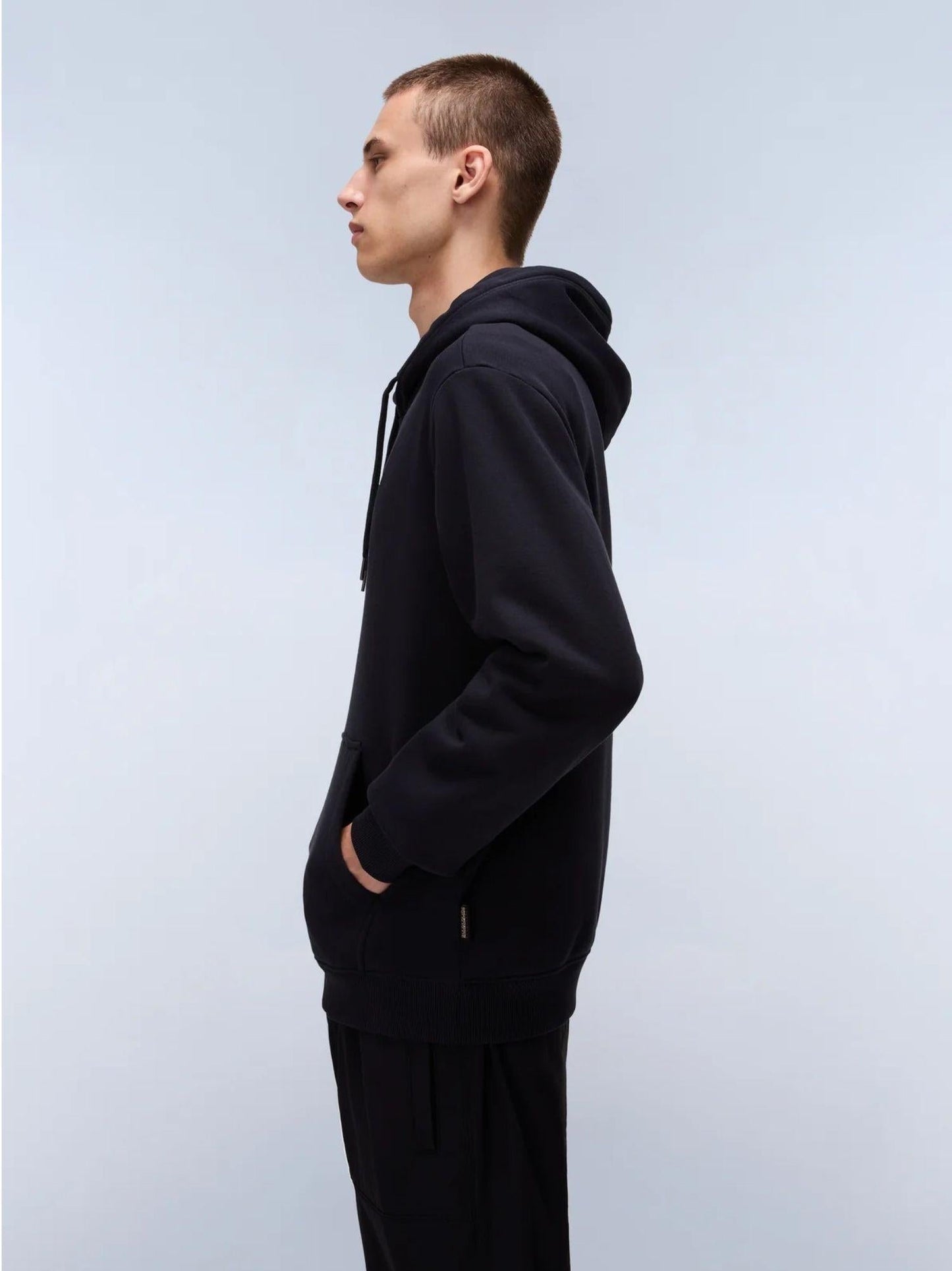 Napapijri Felpa con Cappuccio Box Logo Uomo Nero