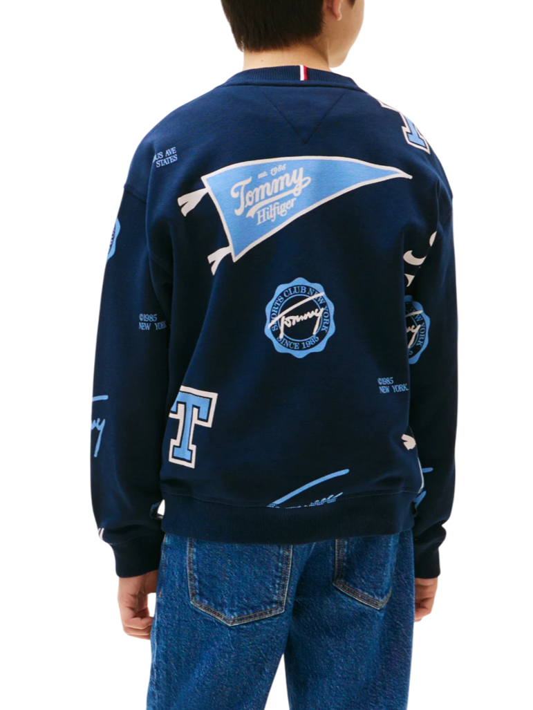 Tommy Hilfiger felpa bambino blu