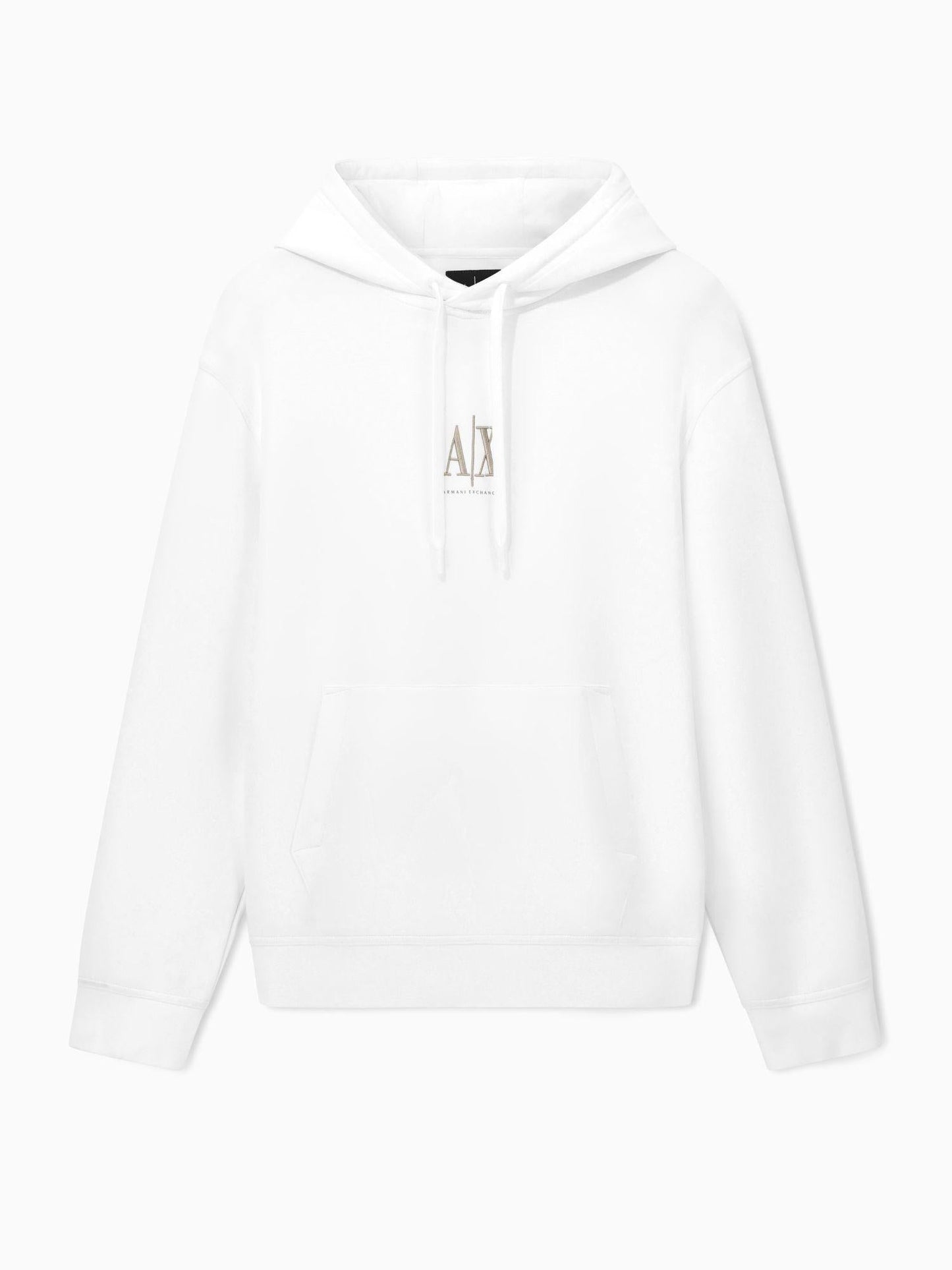 Armani Exchange Felpa con cappuccio con logo ricamato Uomo Bianco
