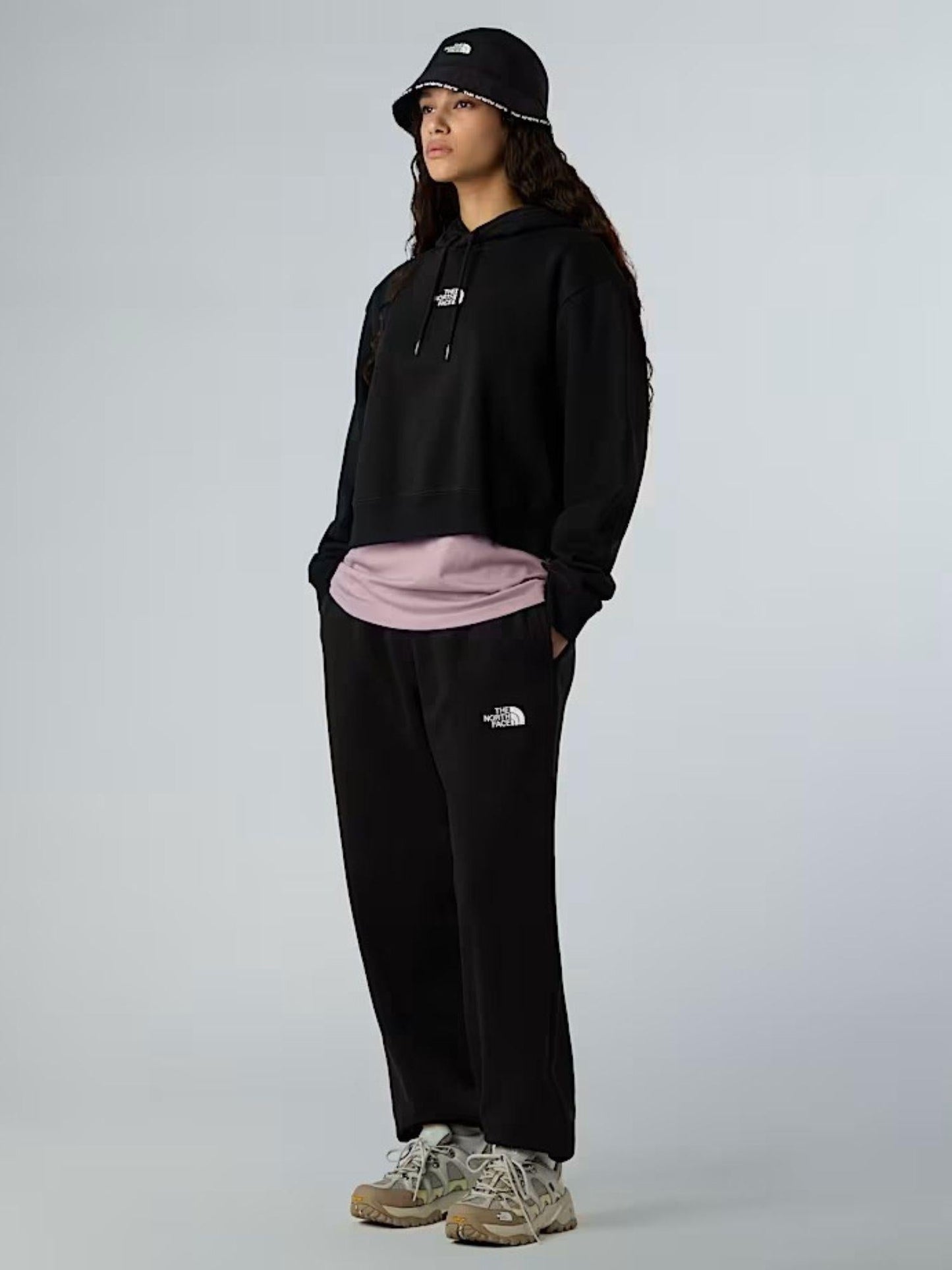 The North Face Felpa con cappuccio corta in vita Essential Donna TNF Black