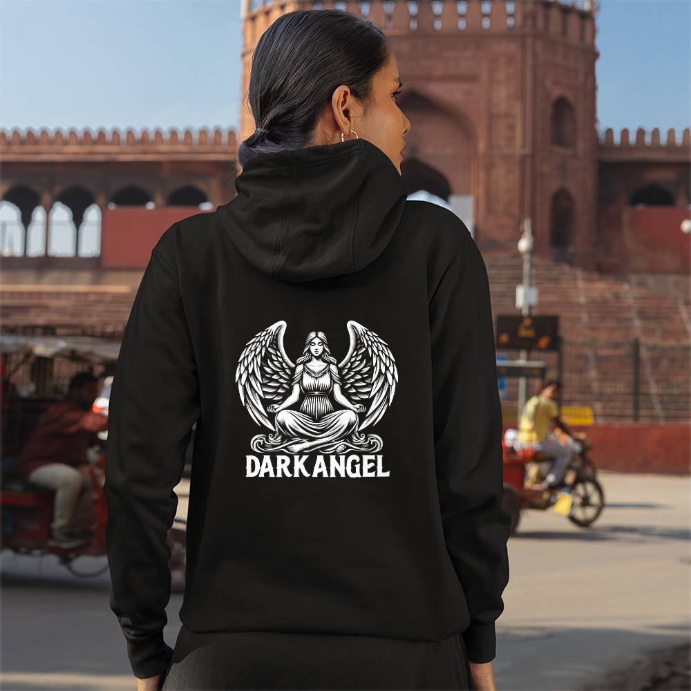 Felpa donna organica con cappuccio DARK ANGEL