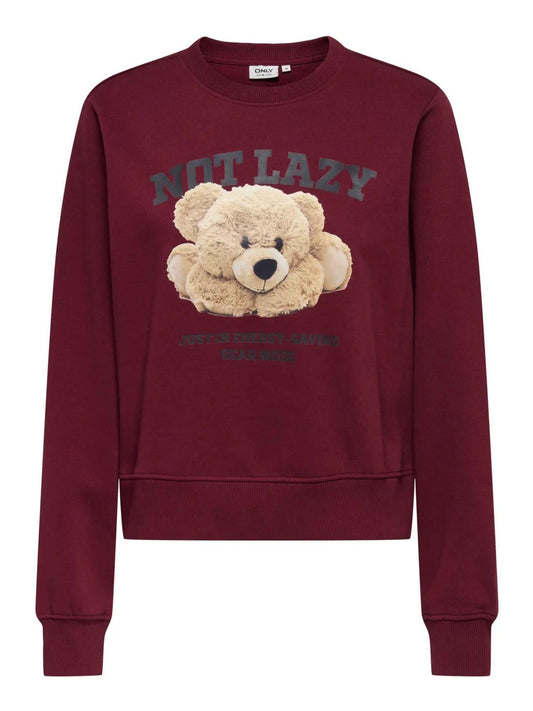 Only ONLBILA Felpa Donna Cabernet Lazy
