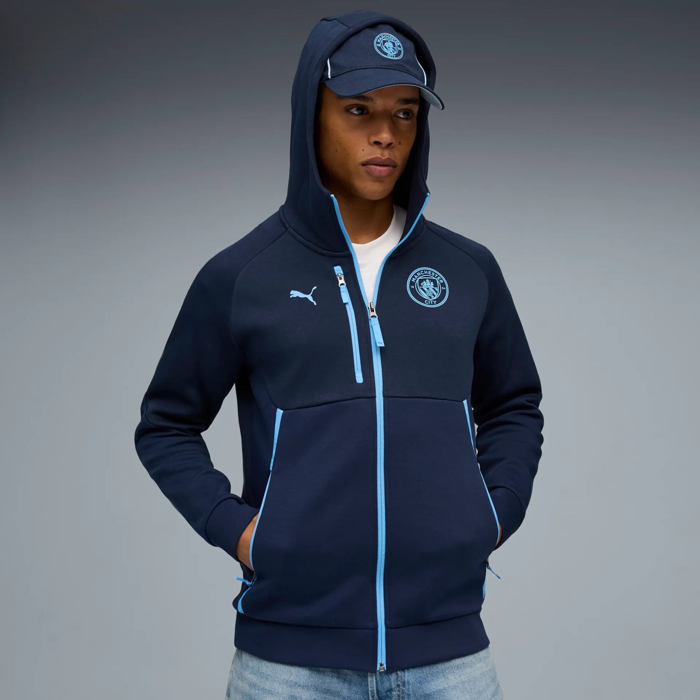 Felpa Calcio Puma PUMATECH FZ Full Zip Hoodie Manchester City