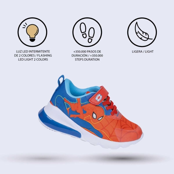 SCARPE SPORTIVE PER BAMBINI CON LED SPIDER MAN