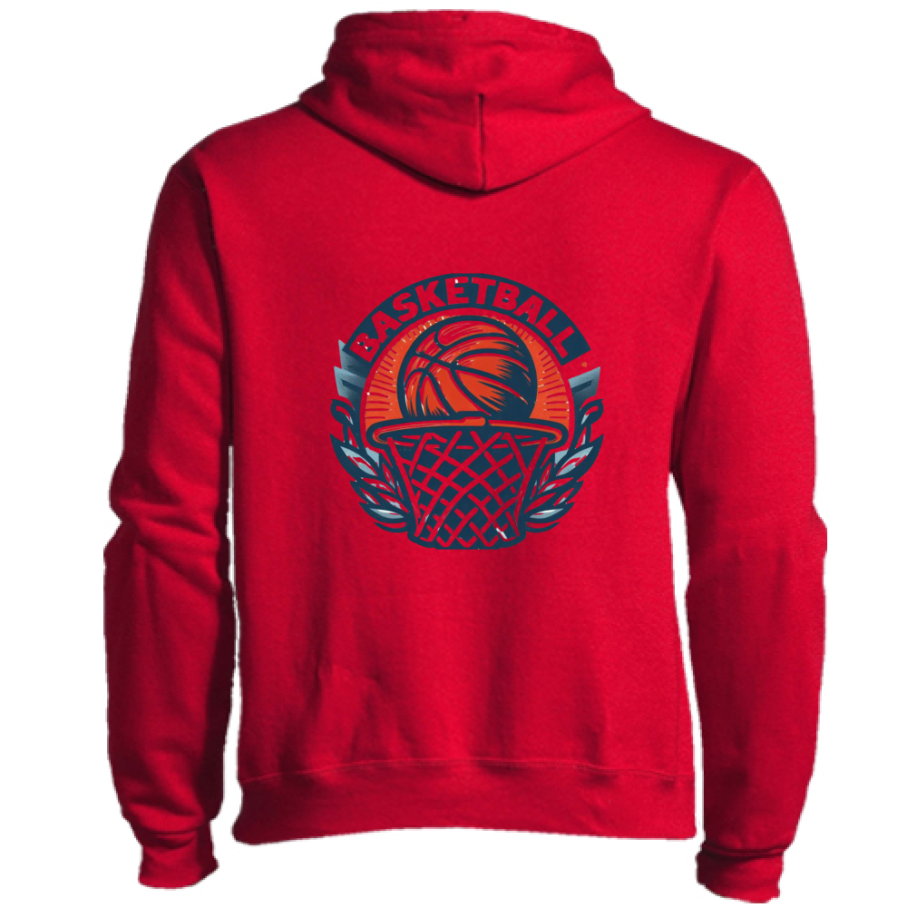 FELPA PREMIUM ADULTI CAPPUCCIO E ZIP "BASKET" - Vari colori